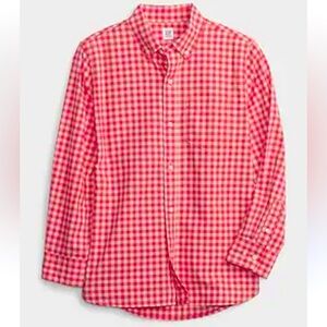 Gap Poplin Red Button Down Shirt Boys Size 14-16 XXL